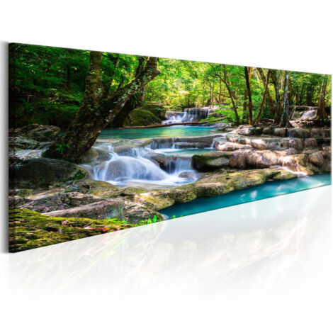 Tableau Imprimé "Nature : Forest Waterfall" 45 x 135 cm (1/2)