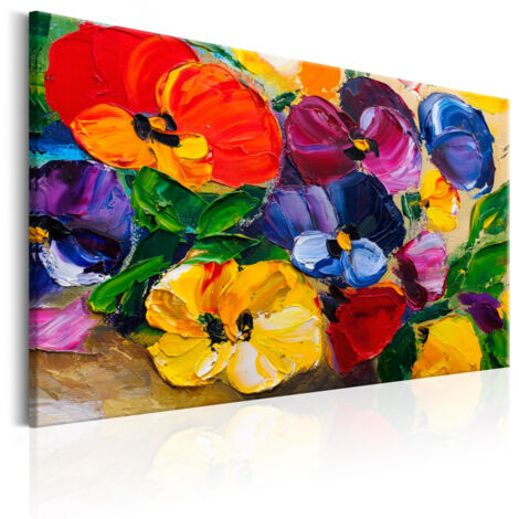 Tableau Imprimé "Spring Pansies" 60 x 90 cm (1/2)