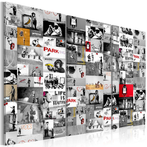 Tableau Imprimé "Street Art - Banksy III" 80 x 120 cm (1/2)