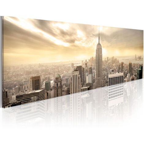 Tableau Imprimé "New York City Among the Clouds" 45 x 135 cm (1/2)