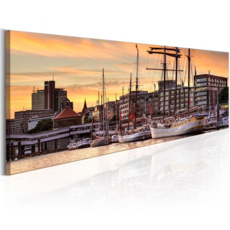 Tableau Imprimé "Port in Hamburg" 40 x 120 cm (1/2)