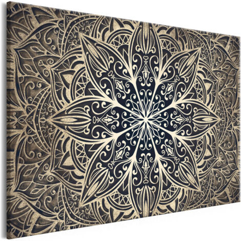 Tableau Imprimé "Oriental Flowers Narrow Brown" 60 x 90 cm (1/2)