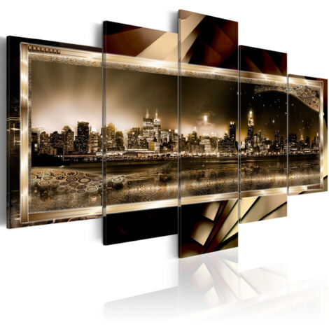 Tableau Imprimé "New York : Starry Night Sepia" 50 x 100 cm (1/2)