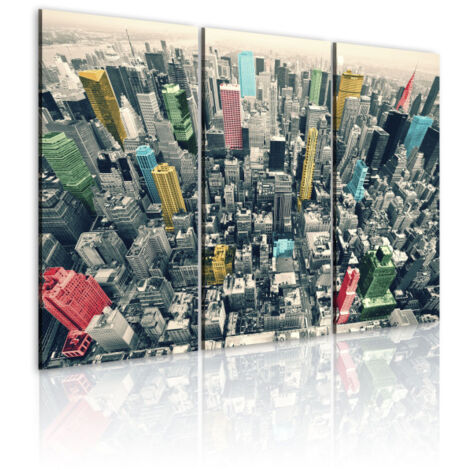 Tableau Imprimé "NY Noir & Blanc Mais en Couleur" 60 x 90 cm (1/2)