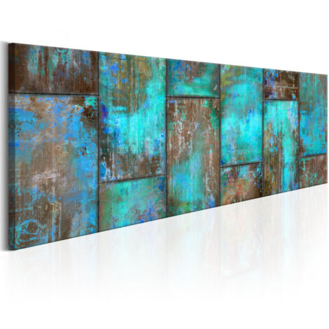 Tableau Imprimé "Metal Mosaic : Blue" 50 x 150 cm (1/2)