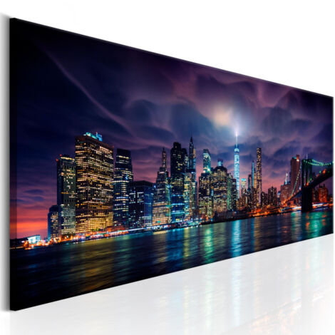 Tableau Imprimé "New York : Dark City" 45 x 135 cm (1/2)