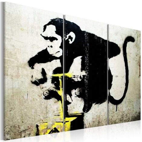 Tableau Imprimé "Monkey TNT Detonator - Banksy" 80 x 120 cm (1/2)