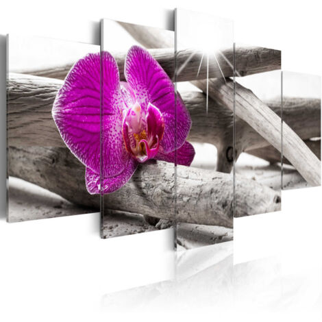 Tableau Imprimé "Orchid on Beach" 50 x 100 cm (1/2)