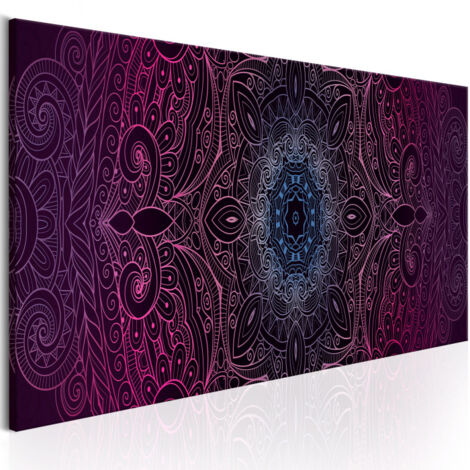 Tableau Imprimé "Purple Mandala" 45 x 135 cm (1/2)