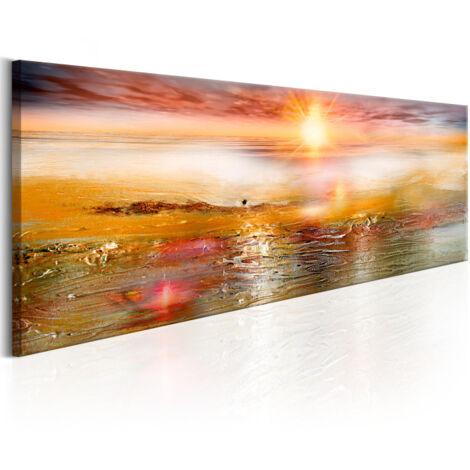 Tableau Imprimé "Orange Sea" 50 x 150 cm