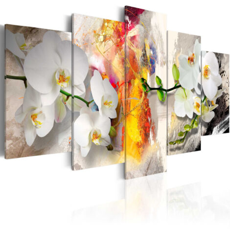 Tableau Imprimé "Orchidée & Couleurs" 50 x 100 cm (1/2)