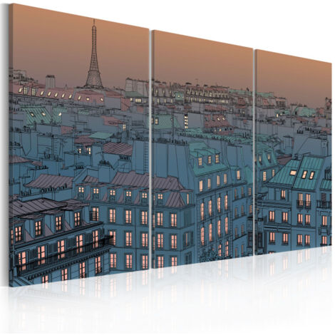Tableau Imprimé "Paris la Ville Se Met en Veille" 40 x 60 cm (1/2)