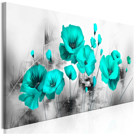 Tableau Imprimé "Turquoise Meadow Narrow" 45 x 135 cm (1/2)