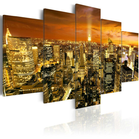 Tableau Imprimé "New York : Amber" 50 x 100 cm (1/2)