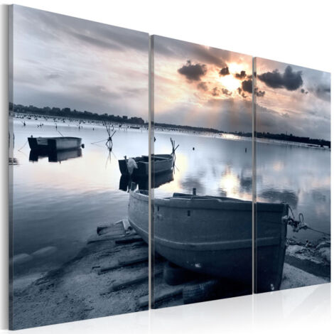 Tableau Imprimé "Petit Bateau au Bord de la Mer" 40 x 60 cm (1/2)