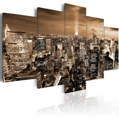 Tableau Imprimé "New York : Night Light" 50 x 100 cm (1/2)