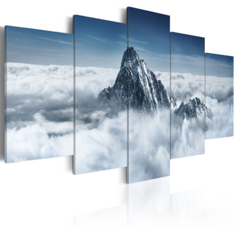 Tableau "Sommet de la Montagne au dessus des Nuages" 50 x 100 cm (1/2)
