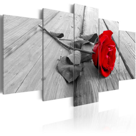 Tableau Imprimé "Rose sur Bois" 50 x 100 cm (1/2)