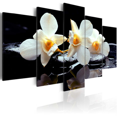 Tableau Imprimé "Orchidée avec un Accent Orange" 50 x 100 cm (1/2)