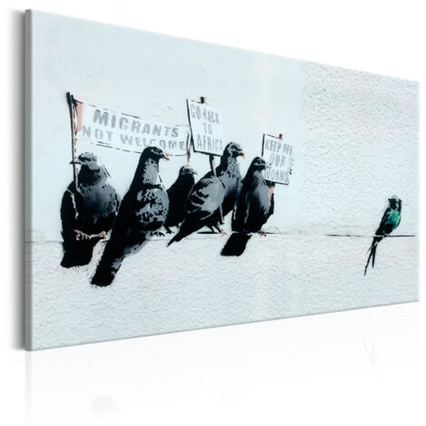 Tableau Imprimé "Protesting Birds - Banksy" 40 x 60 cm (1/2)