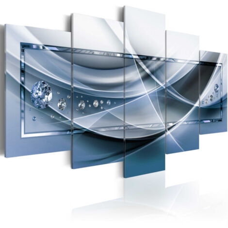 Tableau Imprimé "Rayons Bleus" 50 x 100 cm (1/2)