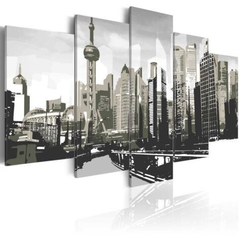 Tableau "Shanghai, la Plus Grande Ville de Chine" 50 x 100 cm (1/2)
