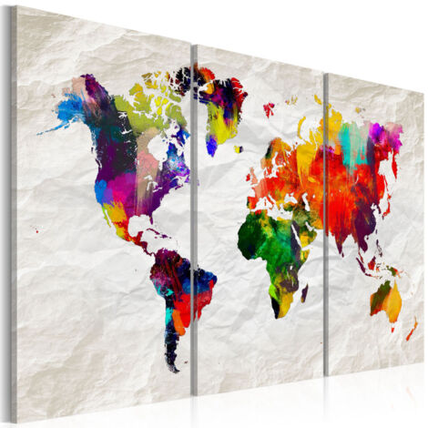 Tableau Imprimé "World Map : Rainbow Madness II" 80 x 120 cm (1/2)