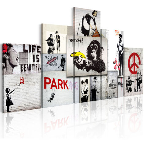 Tableau Imprimé "Street Crimes - Banksy Art" 50 x 100 cm (1/2)