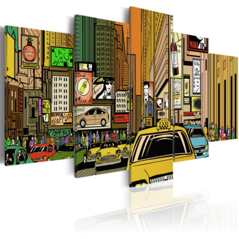 Tableau Imprimé "Rues de New York dans la B. D." 100 x 200 cm (1/2)