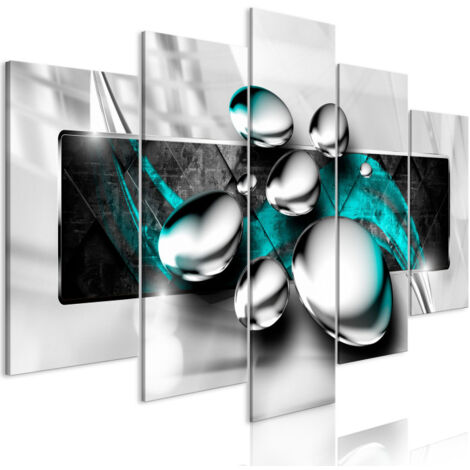 Tableau 5 Panneaux "Shiny Stones Wide Turquoise" 50 x 100 cm (1/2)