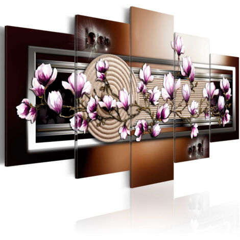 Tableau Imprimé "Zen Garden & Magnolia" 50 x 100 cm (1/2)
