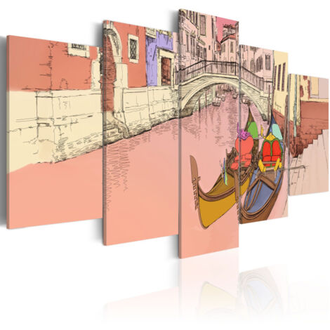 Tableau Imprimé "Romantic Gondolas 5 Pieces" 100 x 200 cm (1/2)