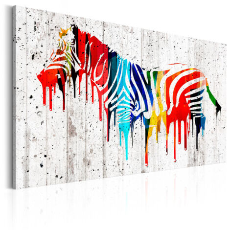 Tableau Imprimé "Zèbre Colorée" 40 x 60 cm (1/2)
