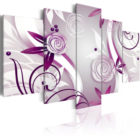 Tableau Imprimé "Roses Violettes" 50 x 100 cm (1/2)