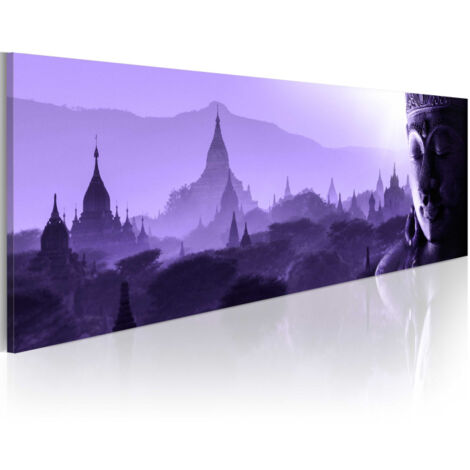 Tableau Imprimé "Purple Zen" 45 x 135 cm (1/2)