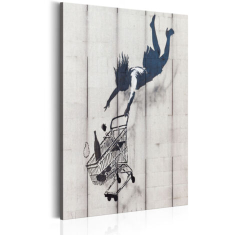 Tableau Imprimé "Shop Til You Drop - Banksy" 40 x 60 cm (1/2)