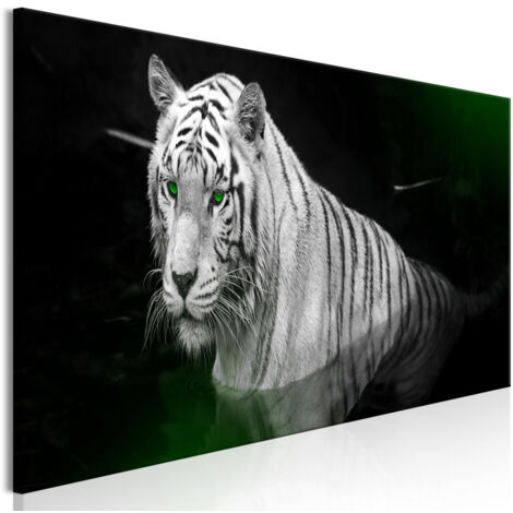 Tableau Imprimé "Shining Tiger Green Narrow" 40 x 120 cm (1/2)