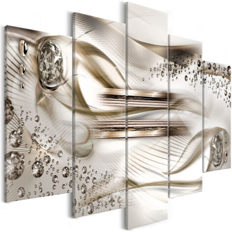 Tableau 5 Panneaux "Underwater Harp Wide Brown" 100 x 200 cm (1/2)