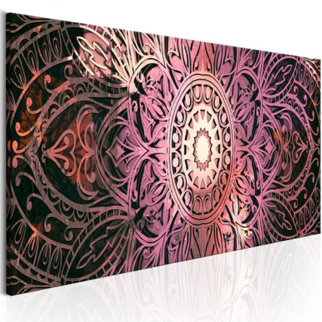 Tableau Imprimé "Ruby Mandala" 40 x 120 cm (1/2)