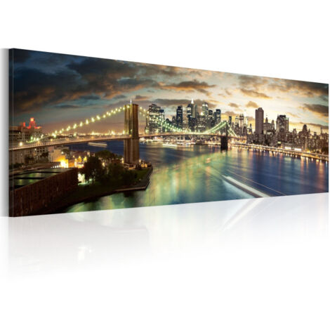 Tableau Imprimé "The East River at Night" 40 x 120 cm (1/2)