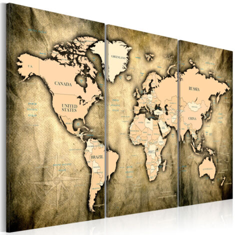 Tableau Imprimé "World Map : the Sands of Time" 80 x 120 cm (1/2)