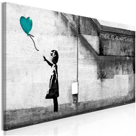 Tableau "There is Always Hope Narrow Turquoise" 50 x 150 cm (1/2)