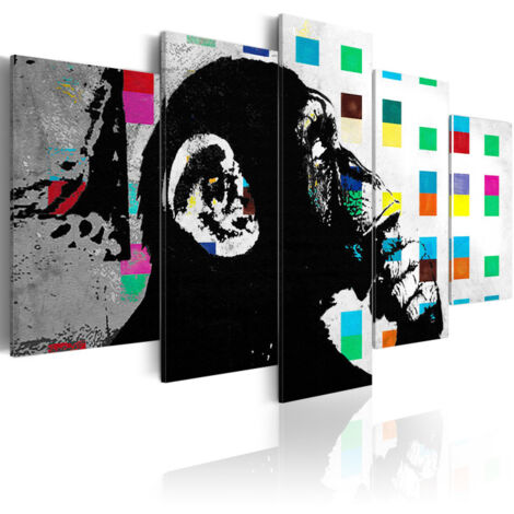 Tableau Imprimé "The Thinker Monkey - Banksy" 100 x 200 cm (1/2)