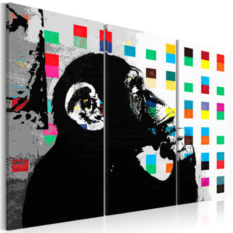 Tableau Imprimé "The Thinker Monkey - Banksy" 60 x 90 cm (1/2)
