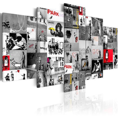 Tableau Imprimé "Street Art - Banksy IV" 50 x 100 cm (1/2)