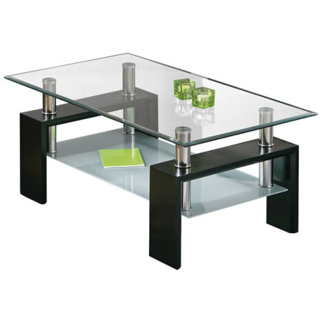 Table Basse Design en Verre "Leny" 100cm Noir