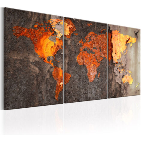 Tableau Imprimé "World Map : Rusty World" 60 x 120 cm (1/2)