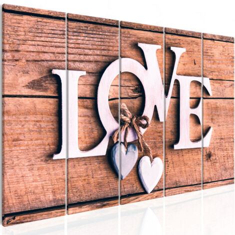 Tableau Imprimé 5 Panneaux "Wooden Letters Narrow" 80 x 200 cm (1/2)