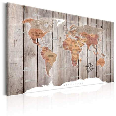 Tableau Imprimé "World Map : Wooden Stories" 40 x 60 cm (1/2)