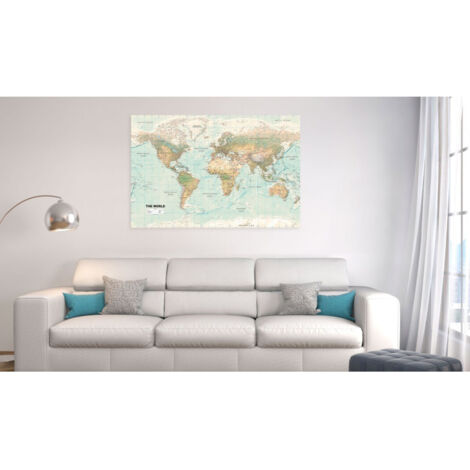 Tableau Imprimé "World Map : Beautiful World" 60 x 90 cm